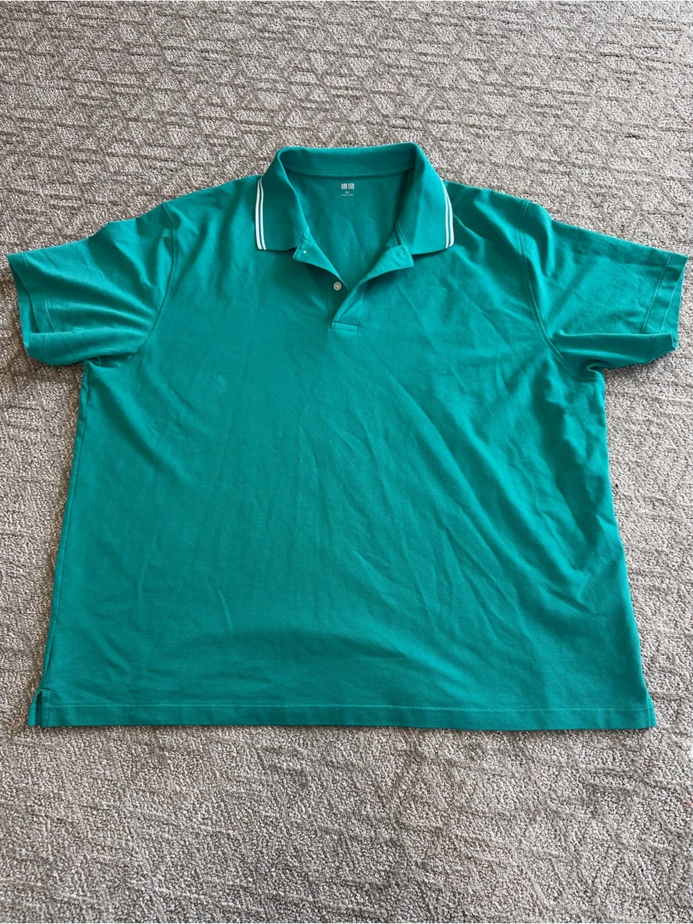 Men's Teal Polo Shirt with Contrast Collar